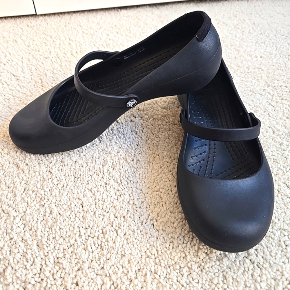 Crocs Black Mary Jane Flats